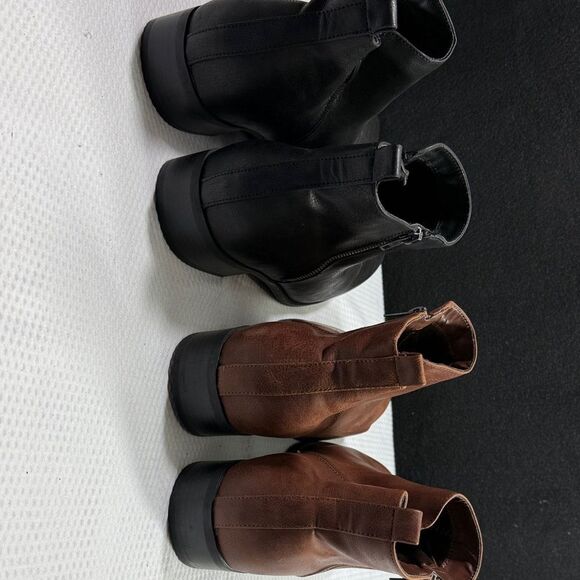 Women's Luoika Black and Brown Ankle Boots Bundle of 2 Pairs Sold Size 12 - Picture 5 of 10